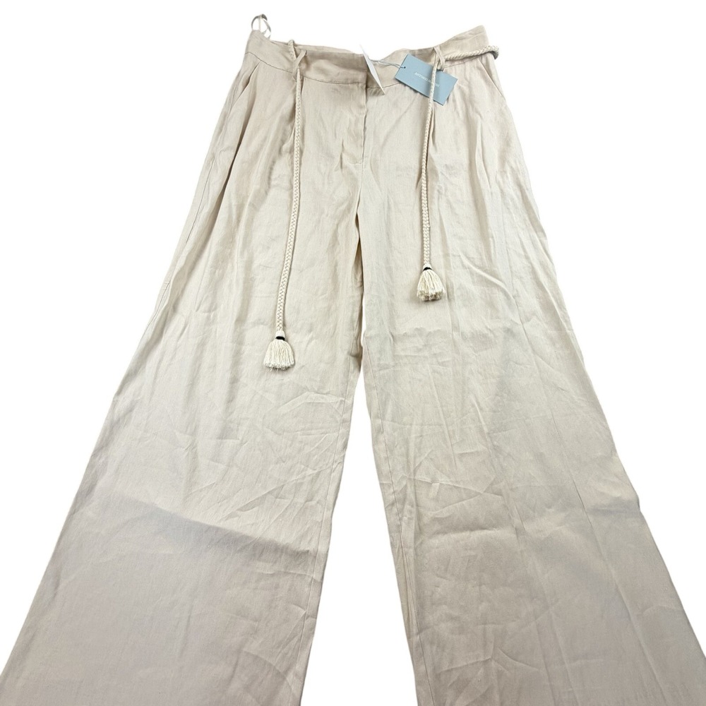 Style By Simkins Anton Mellani Boho Linen Blend Wide Leg Pants 18 NWT